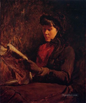  leyendo Pintura - Chica leyendo retrato Frank Duveneck
